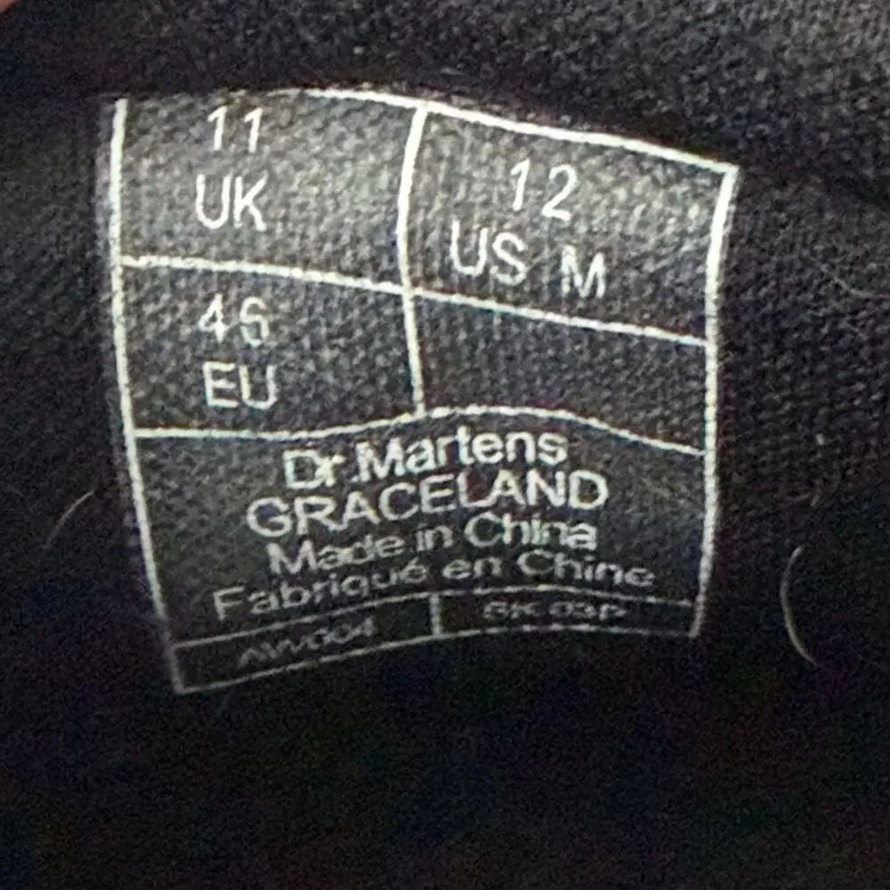 Dr. Martens Shoes Mens Size 12 Graceland Black Leather Grunge
